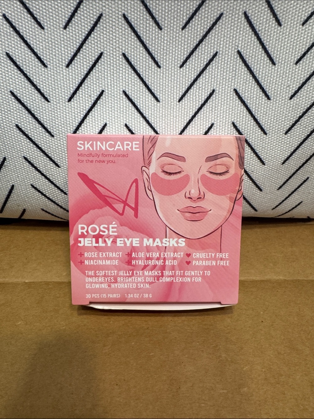 Rosé Jelly Eye Masks - Pink Hydrating Under-Eye Patches- 15 pairs